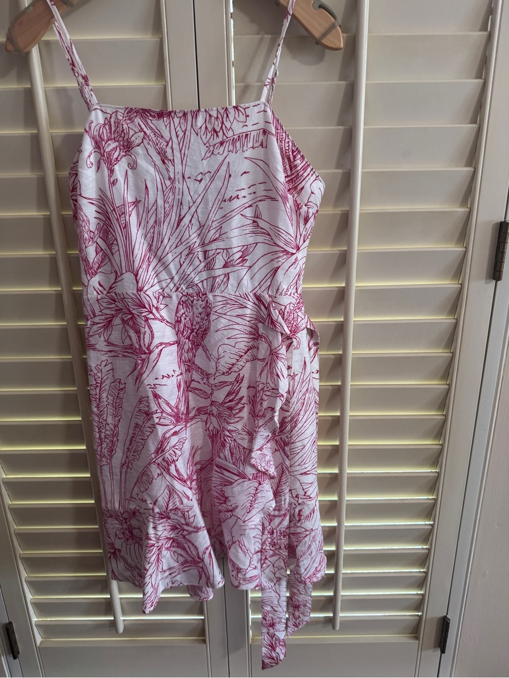 Express White Mini Dress with Pink Botanical Print